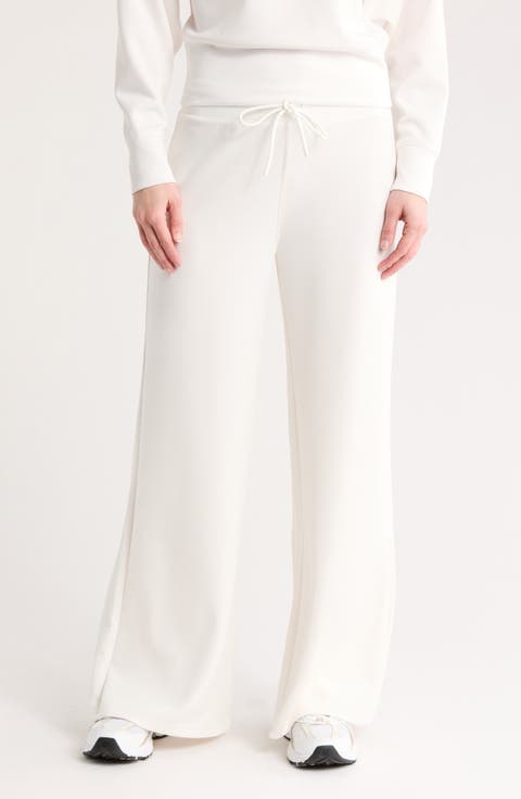 Sandwash Scuba Knit Wide Leg Pants