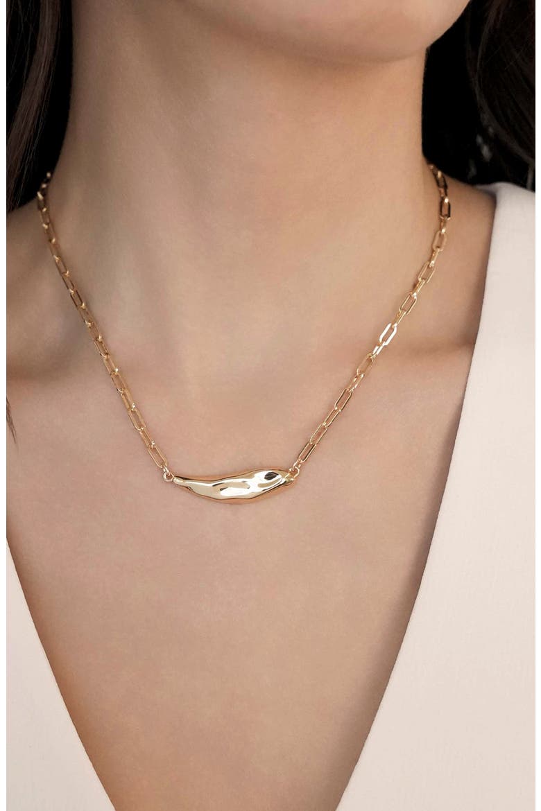 Metallic Flow Pendant Necklace, Alternate, color, GOLD