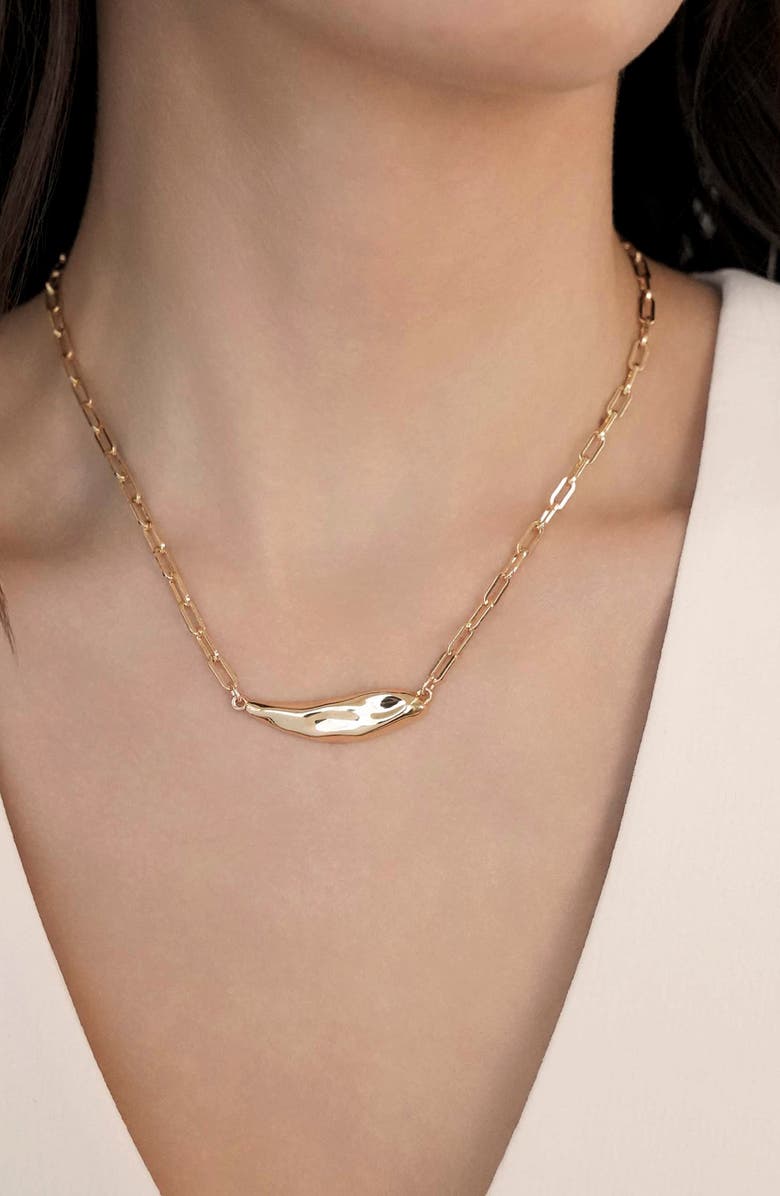Ettika Metallic Flow Pendant Necklace, Alternate, color, Gold