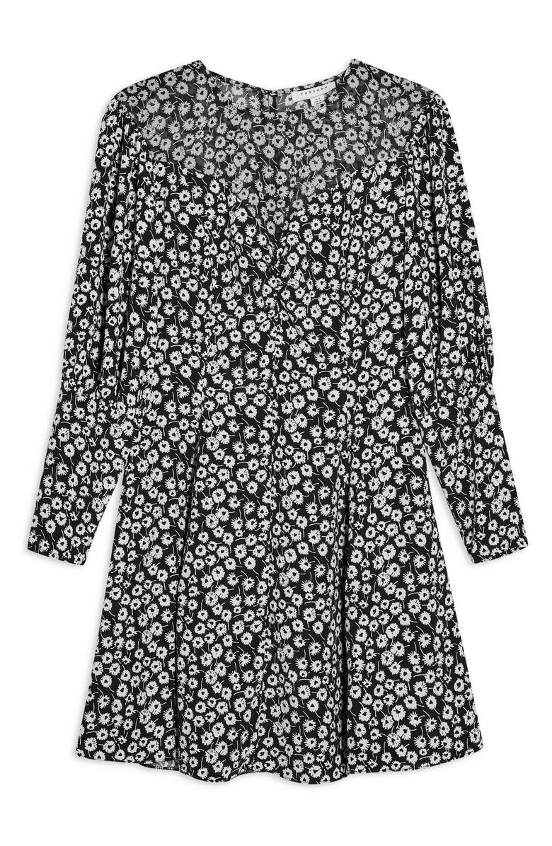 Topshop Twist Grunge Long Sleeve Minidress, Alternate, color,