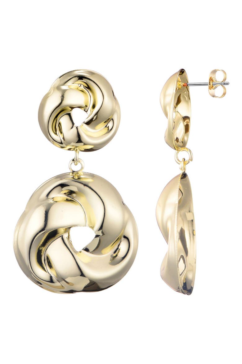 Double Knot Drop Earrings, Alternate, color, GOLD