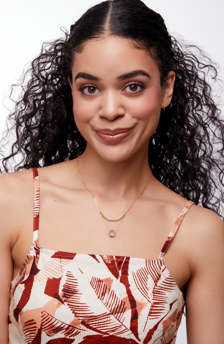 Bony Levy 14K Gold Mixed Stone Circle Pendant Necklace, Alternate, color,