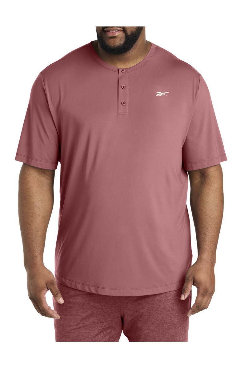 Reebok Big & Tall Performance Perfect Henley T-Shirt, Main, color, Sedona Rose