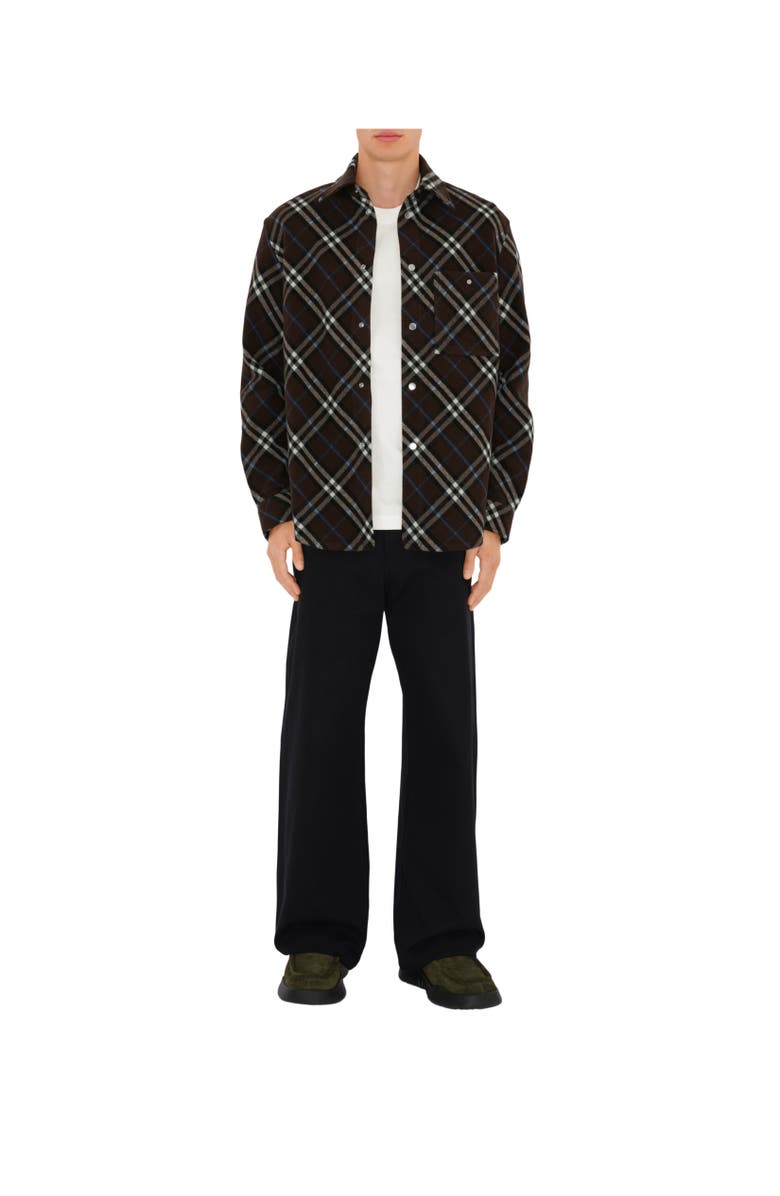 Burberry Oversized Check Wool Shirt, Alternate, color,