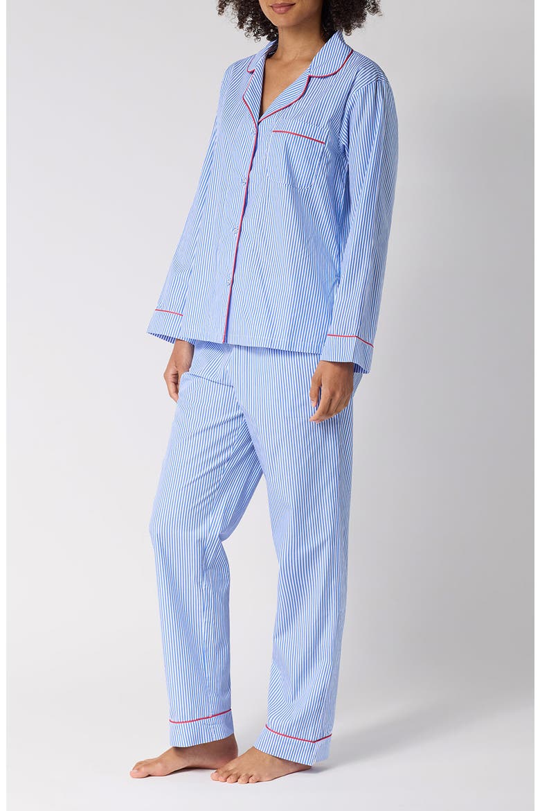 Striped Cotton Pajamas, Alternate, color, FRENCH STRIPE Y/ D
