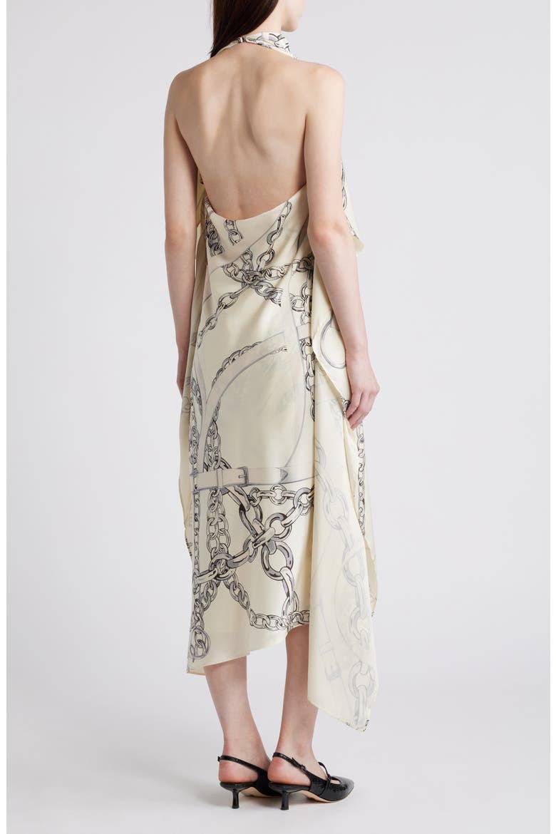 satin chain print dress Karen Millen Women's Chain Print Cowl Neck Maxi Dress