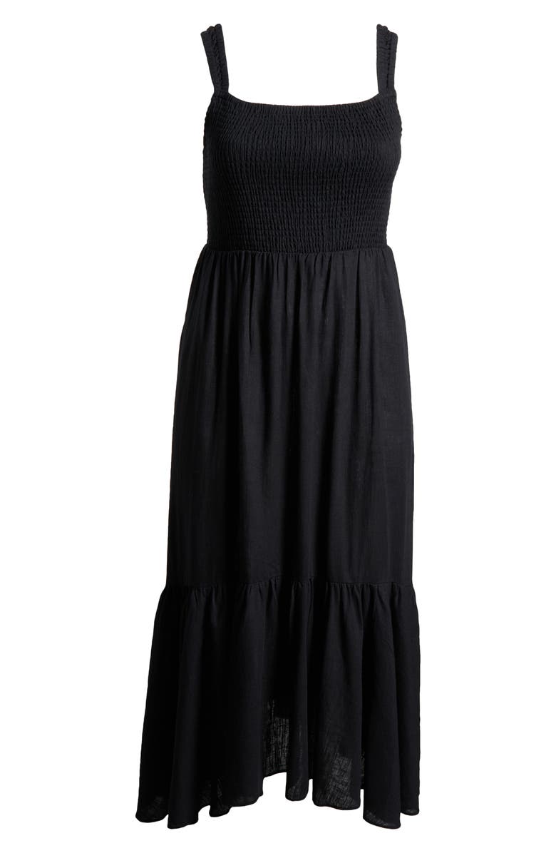 Chelsea28 Smocked Maxi Sundress, Alternate, color, Black
