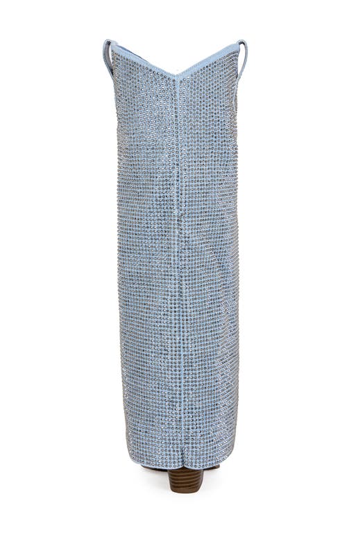 Azalea Wang Banian Denim Knee High Boot In Blue