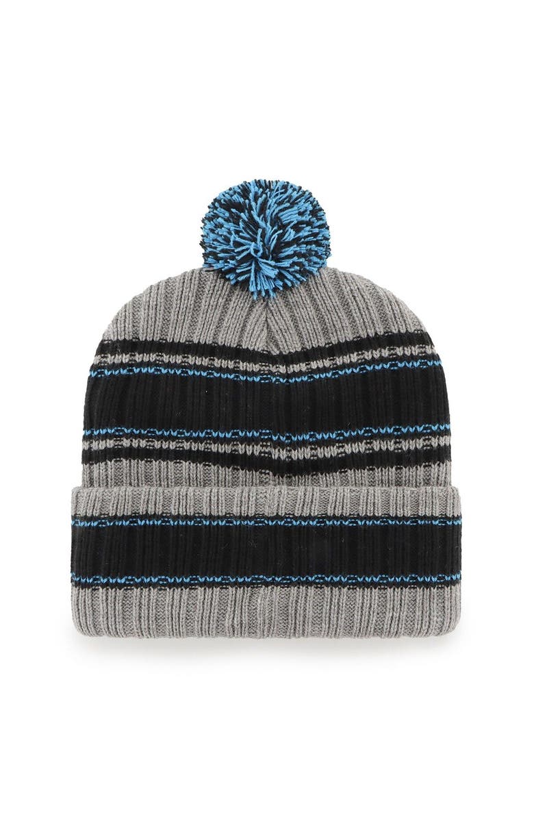 '47 Men's '47  Graphite Carolina Panthers Rexford Cuffed Knit Hat with Pom, Alternate, color, Graphite