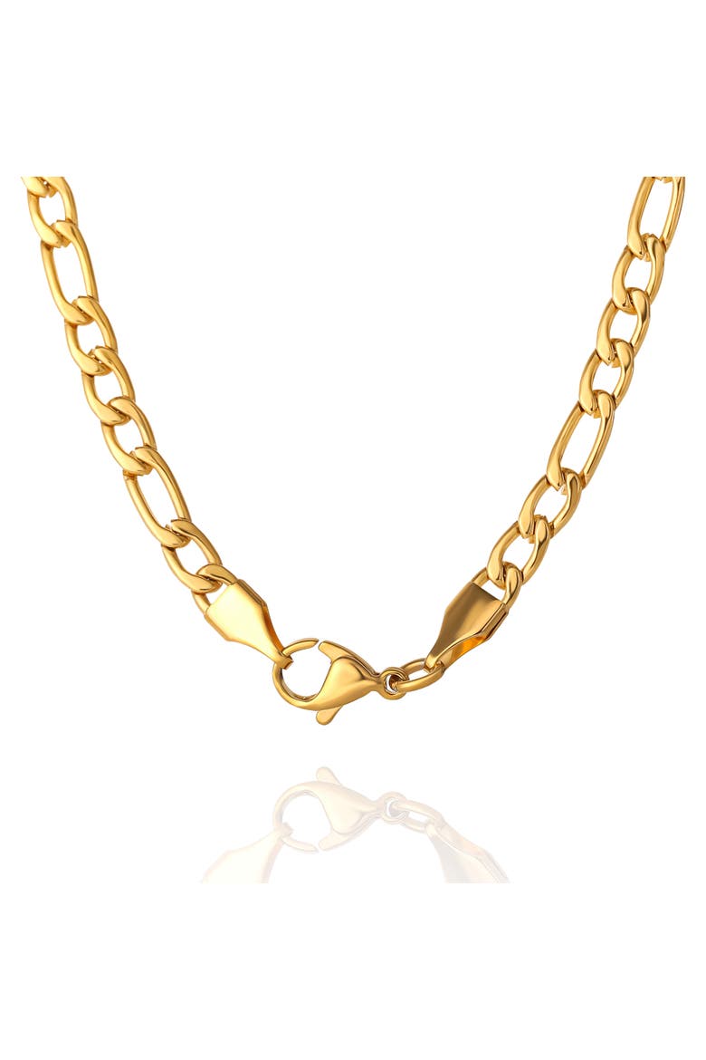 Figaro Chain Necklace, Alternate, color, Gold