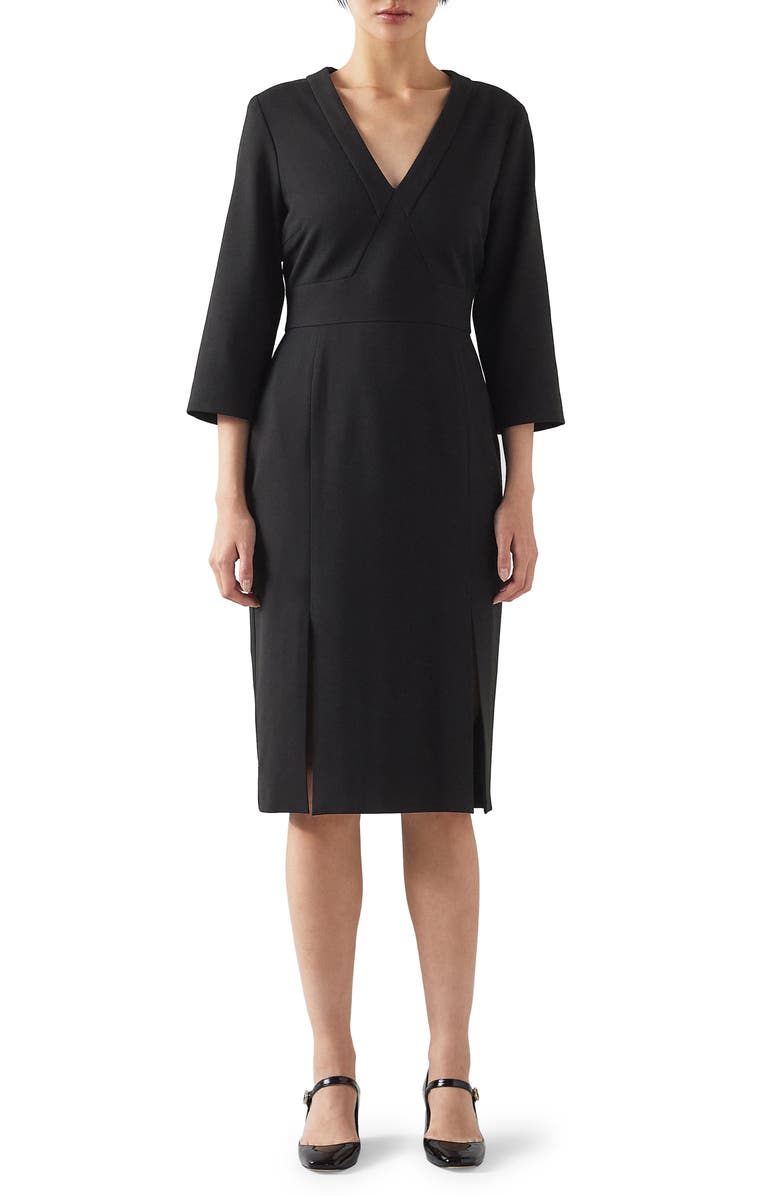 LK Bennett Sky Sheath Dress, Main, color, Black