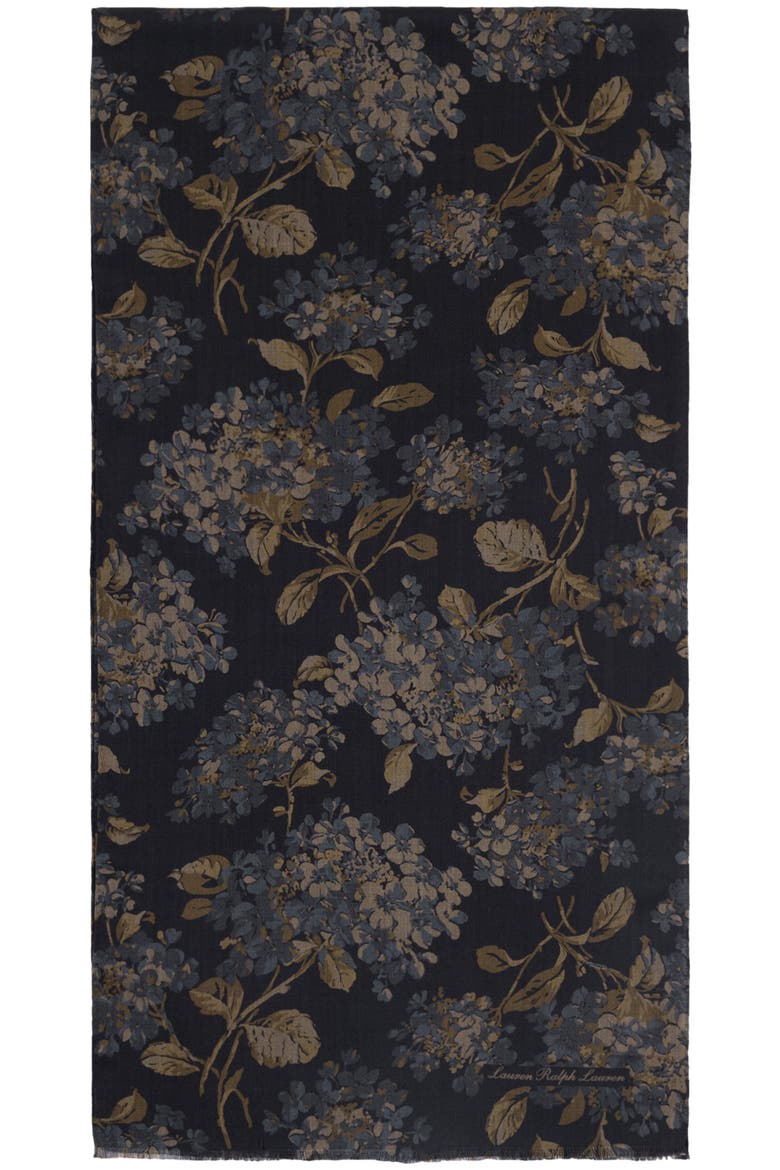 Floral Wool Oversized Wrap, Alternate, color, NAVY