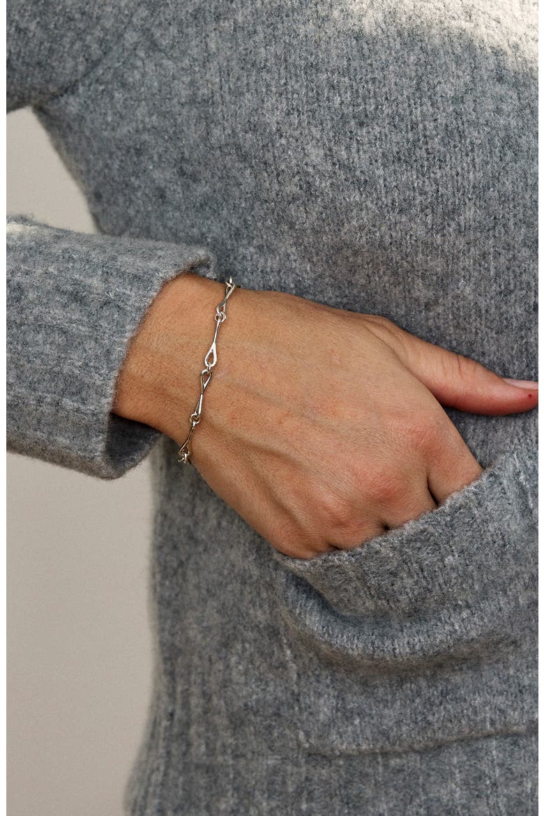 Medium WaterDrop Link Bracelet, Alternate, color, STERLING SILVER