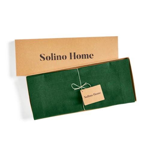 Solino Home Linen Table Runner In Green