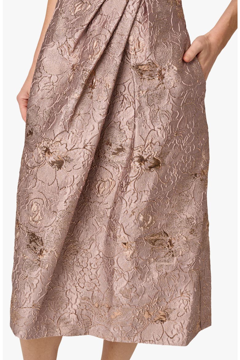 Metallic Jacquard Sleeveless Cocktail Dress, Alternate, color, CANDIED GINGER