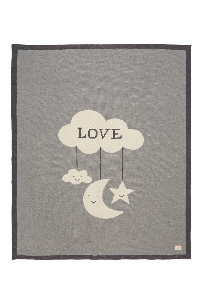 Moon Love Organic Cotton Baby Blanket, Main, color, GREY
