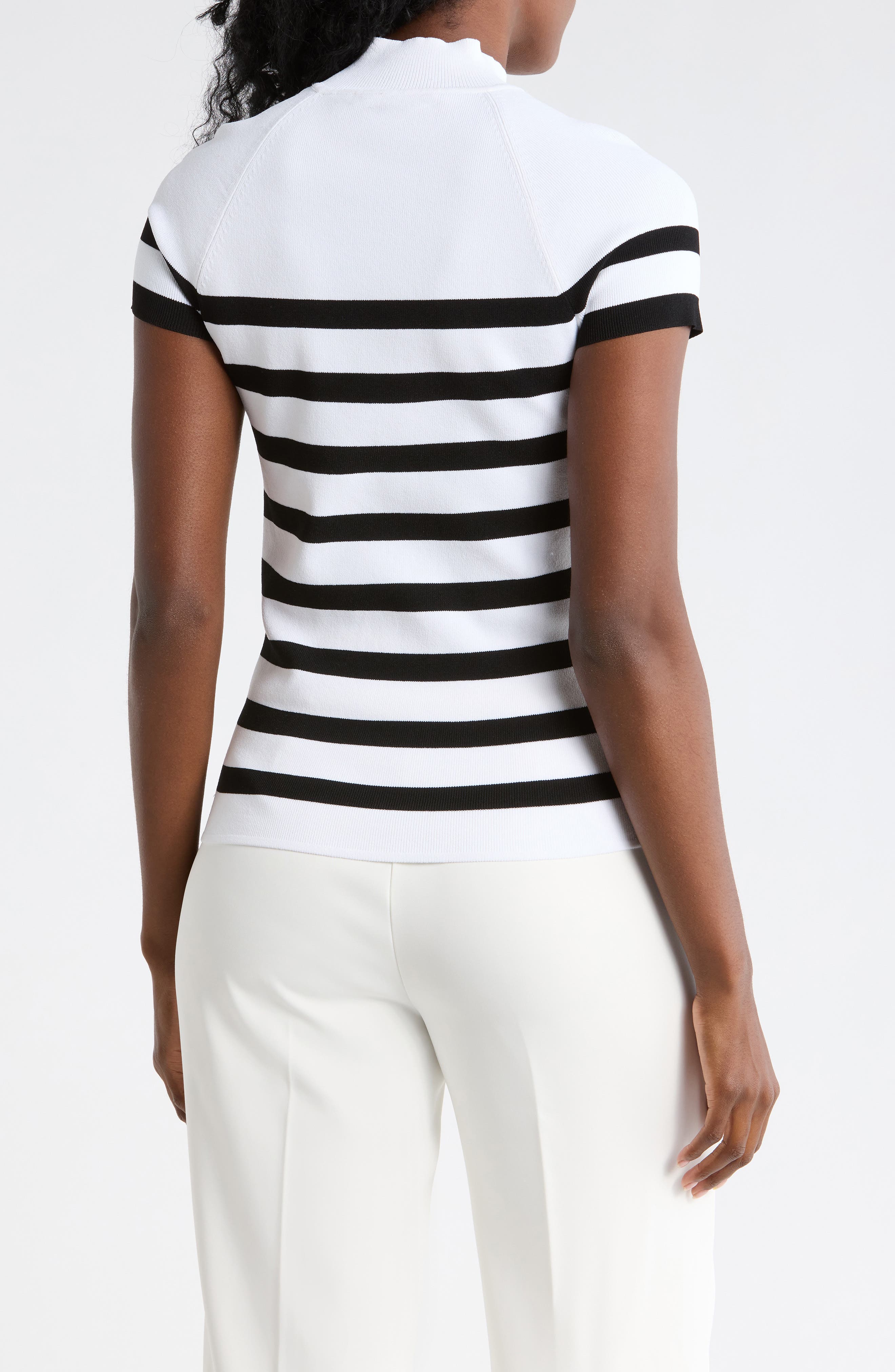 Stripe Raglan Sleeve Knit Top - image 2