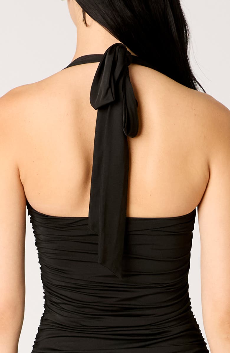 Nia Delphine Maxi Halter Dress, Alternate, color, Black