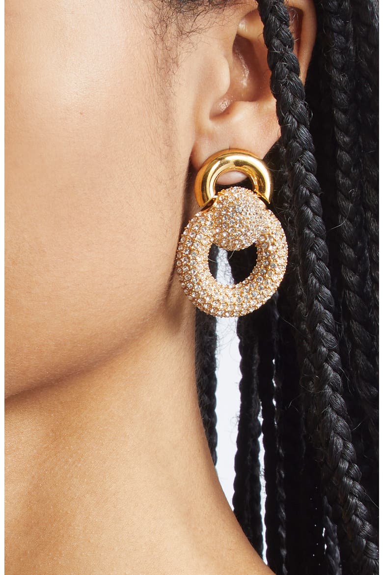 Crystal Pavé Drop Earrings, Alternate, color, CRYSTAL