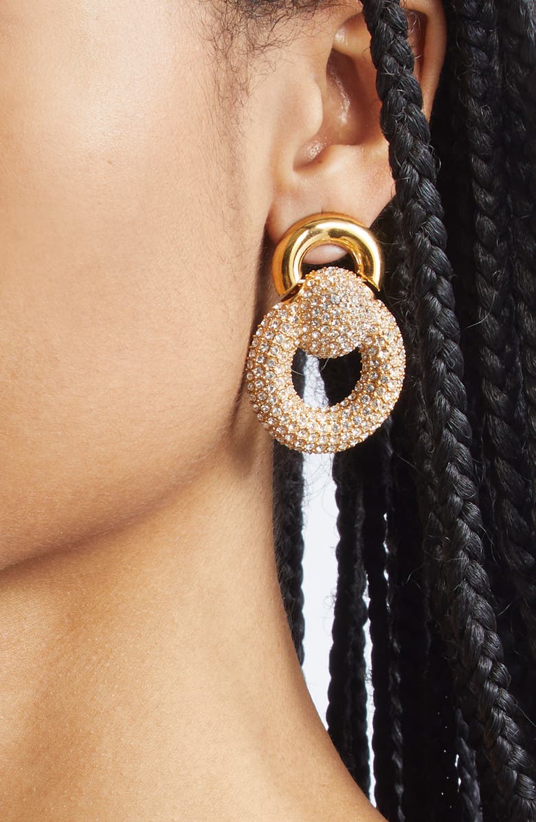 Oscar de la Renta Crystal Pavé Drop Earrings, Alternate, color, Crystal