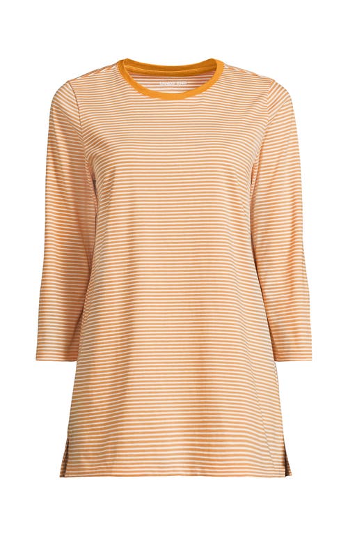 Lands' End 3/4 Sleeve Cotton Supima Tunic In Orange