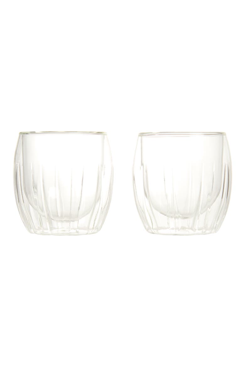Set of 2 Double Walled Spirits Glasses, Main, color, SILVER