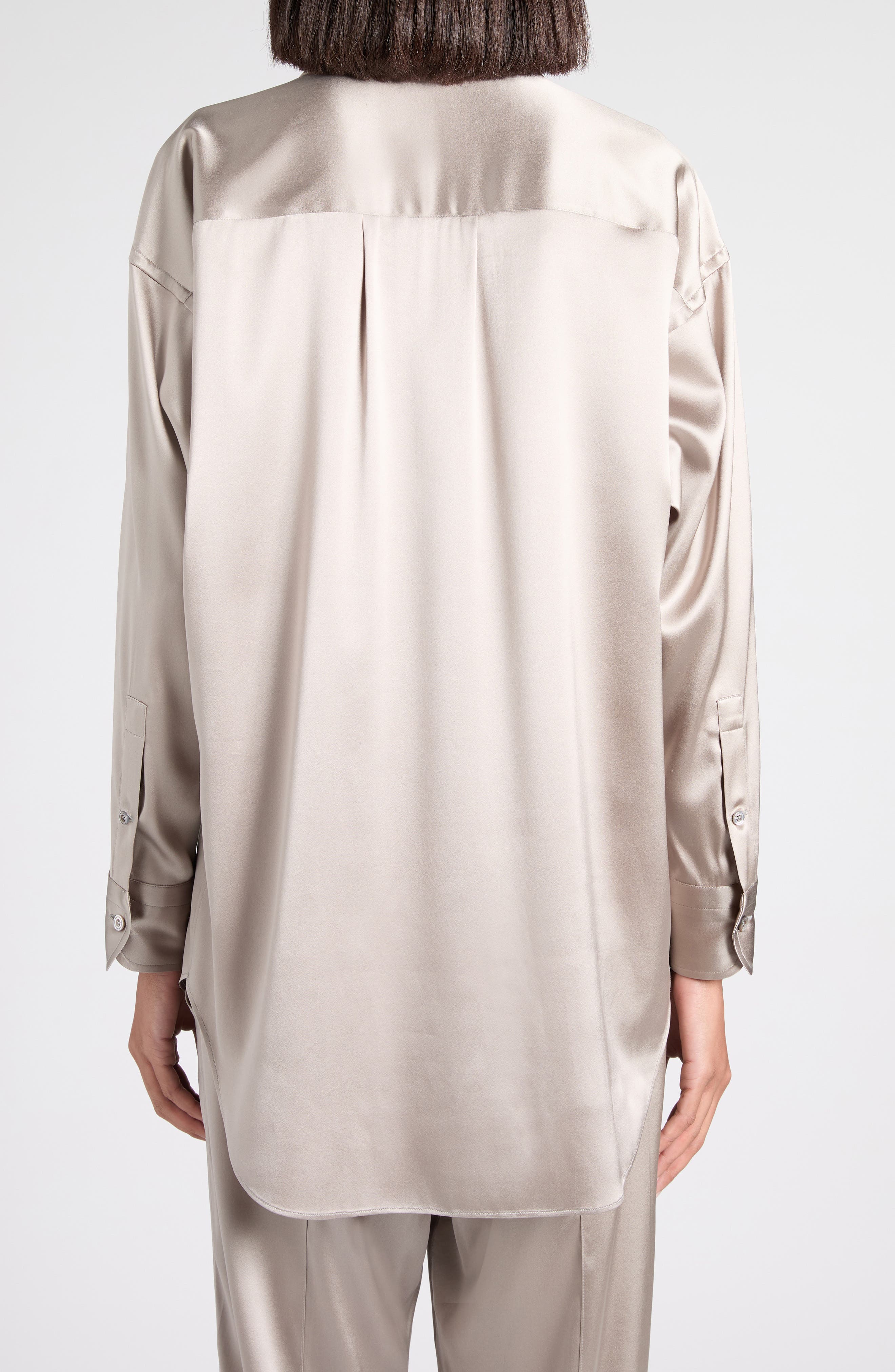 Relaxed Fit Stretch Silk Satin Blouse - image 4
