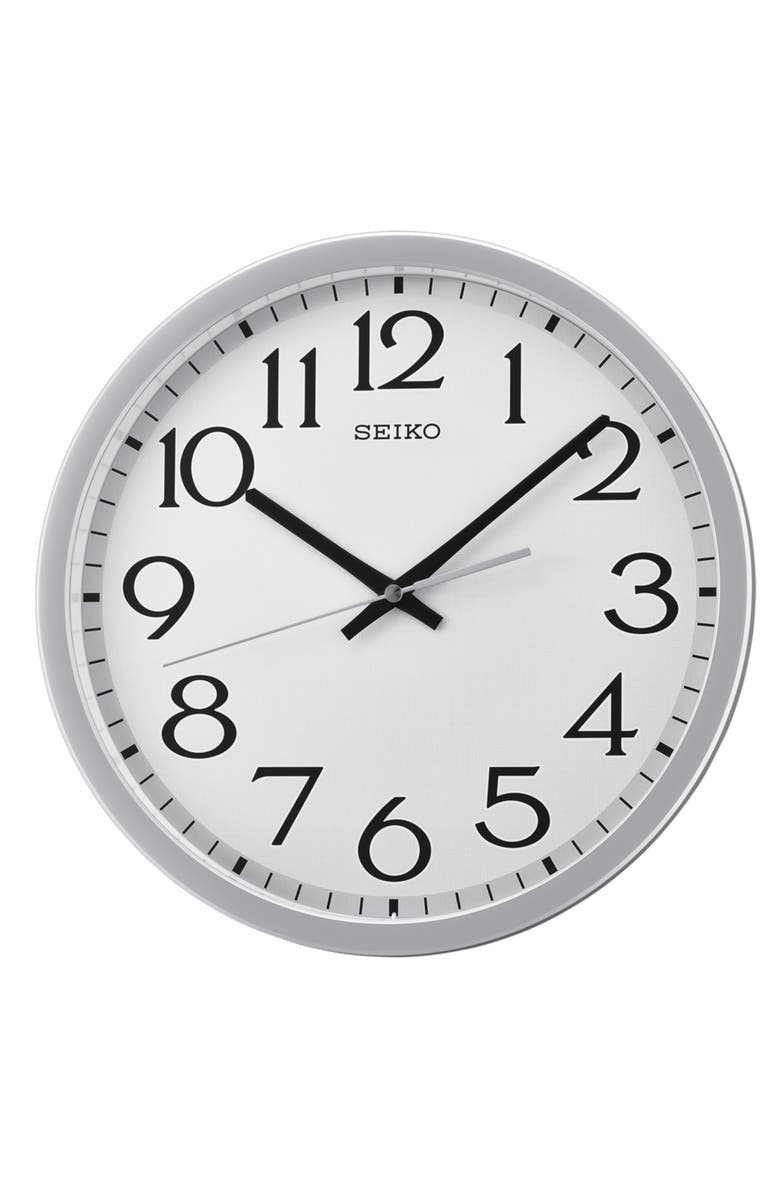 Seiko Easy Read Wall Clock, Main, color, Silver