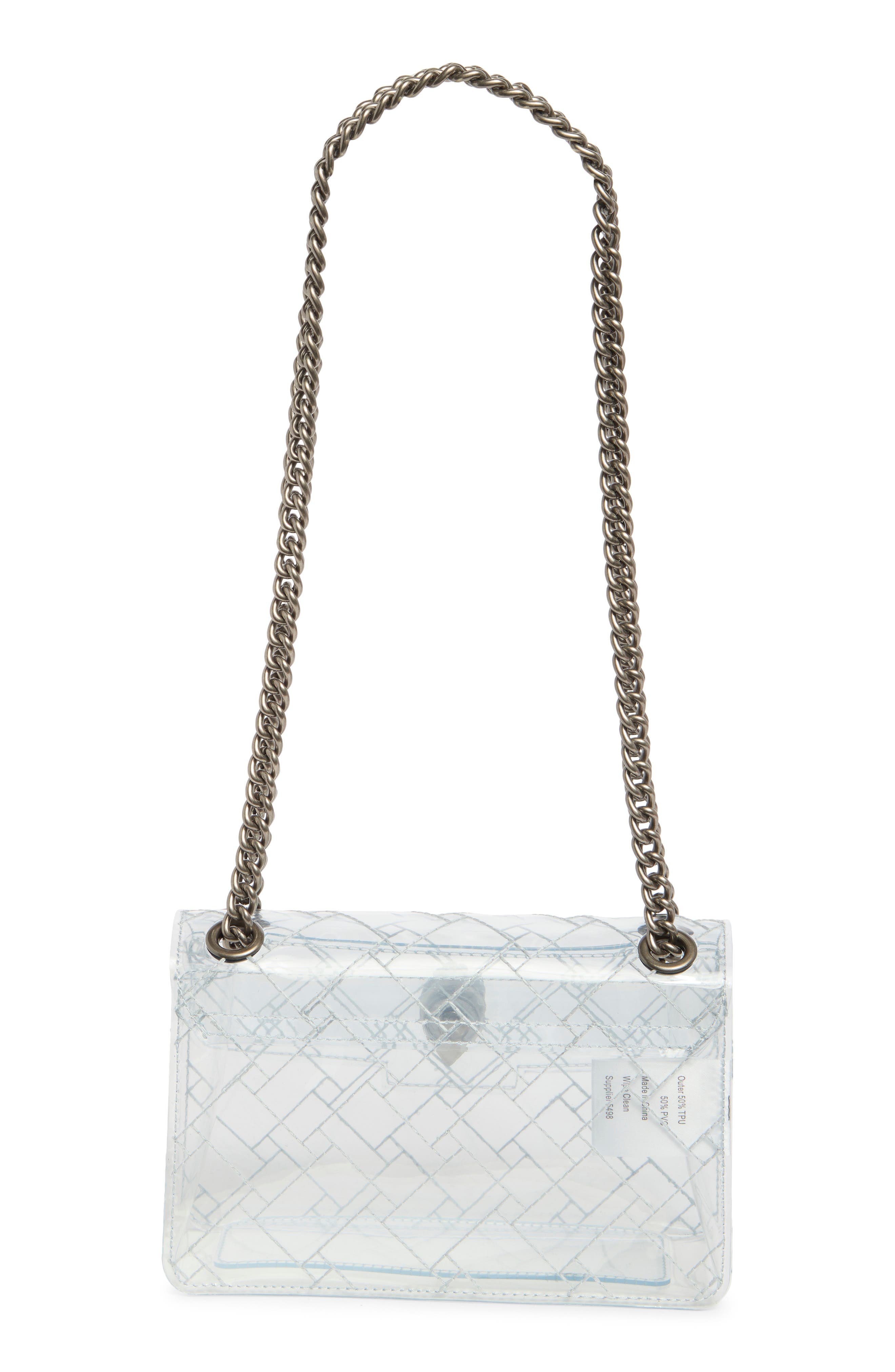 Kurt Geiger London Mini Kensington Vinyl Convertible Clear Crossbody Bag, Alternate, color, Clear
