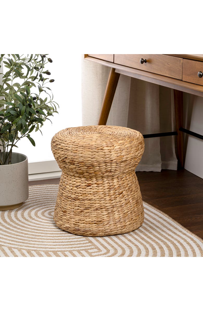JONATHAN Y Alberto 18.5" Modern Bohemian Hand-Woven Hyacinth Mushroom Stool, Alternate, color, Natural