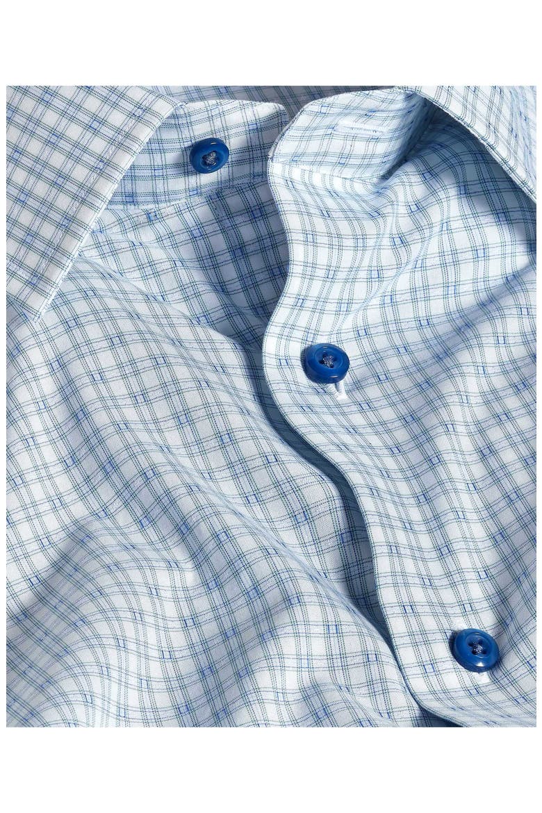 Trim Fit Dobby Check Dress Shirt, Alternate, color, WHITE/ GREEN