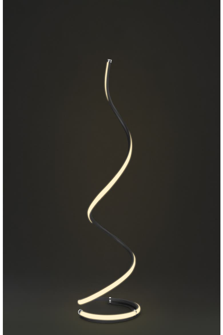 Allure 38" Spiral LED Floor Lamp with Built-In 3-Way Dimmer Function, Alternate, color, Classic Black