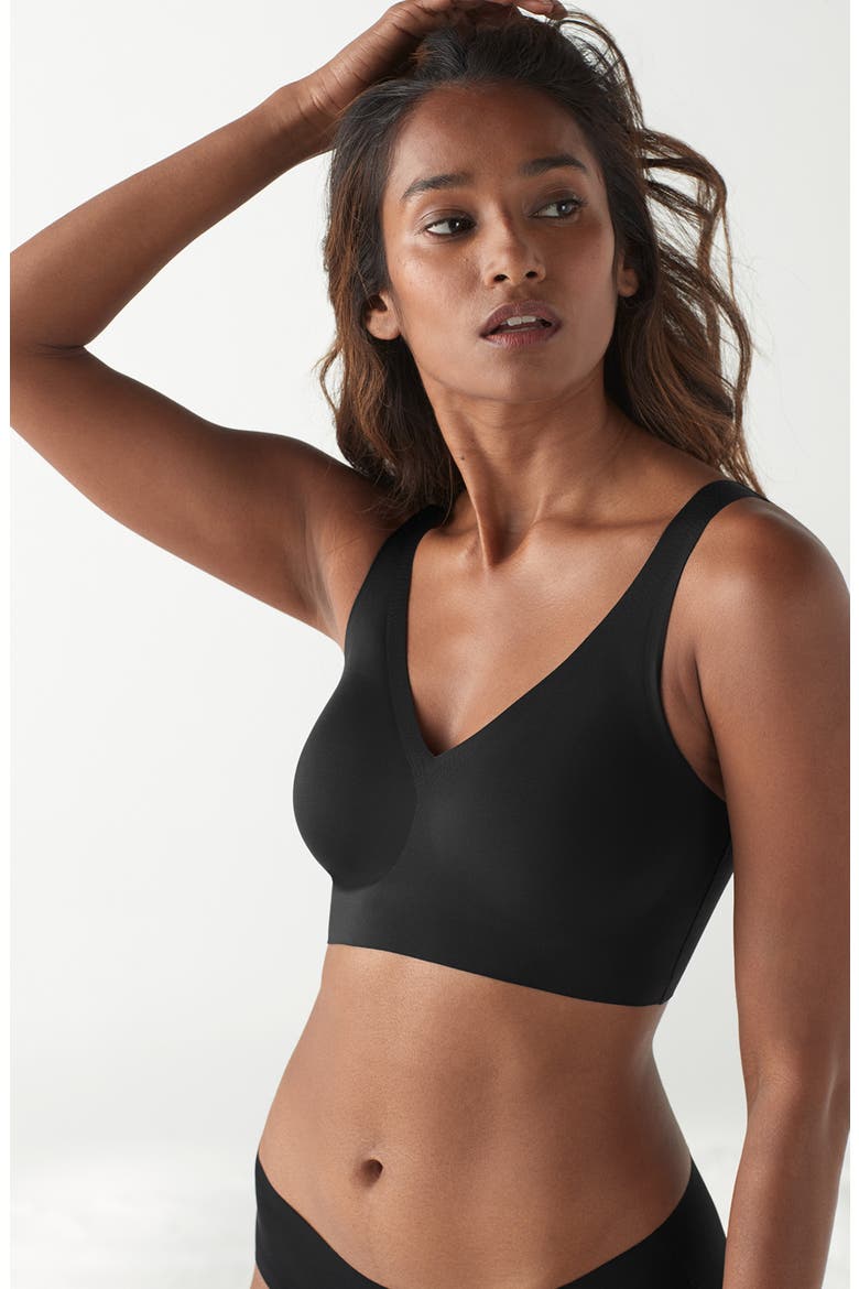 True Body Boost V-Neck Bra, Alternate, color, BLACK
