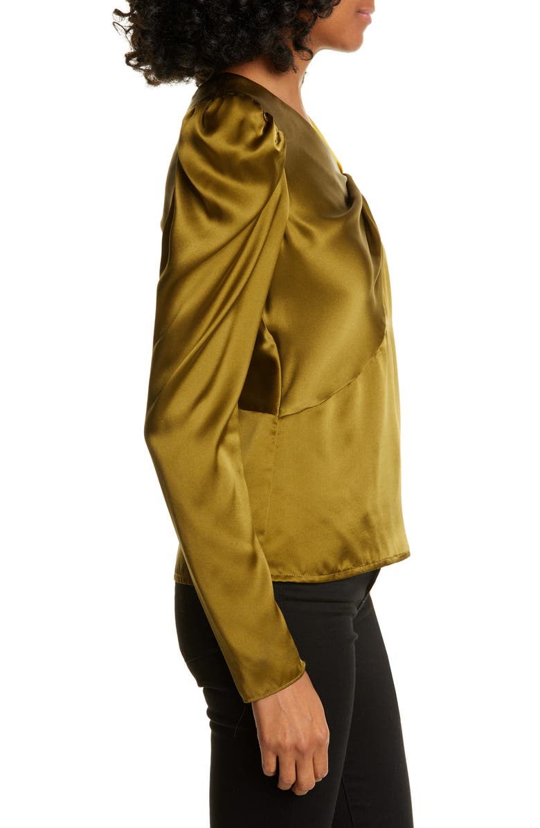AMUR Mabel Two-Tone Silk Satin Top, Alternate, color,