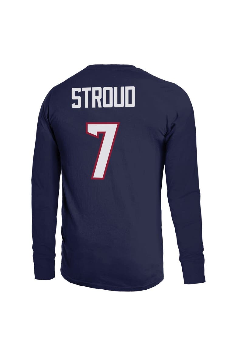 Men's Majestic Threads C.J. Stroud Navy Houston Texans Name & Number Long Sleeve T-Shirt, Alternate, color, Navy