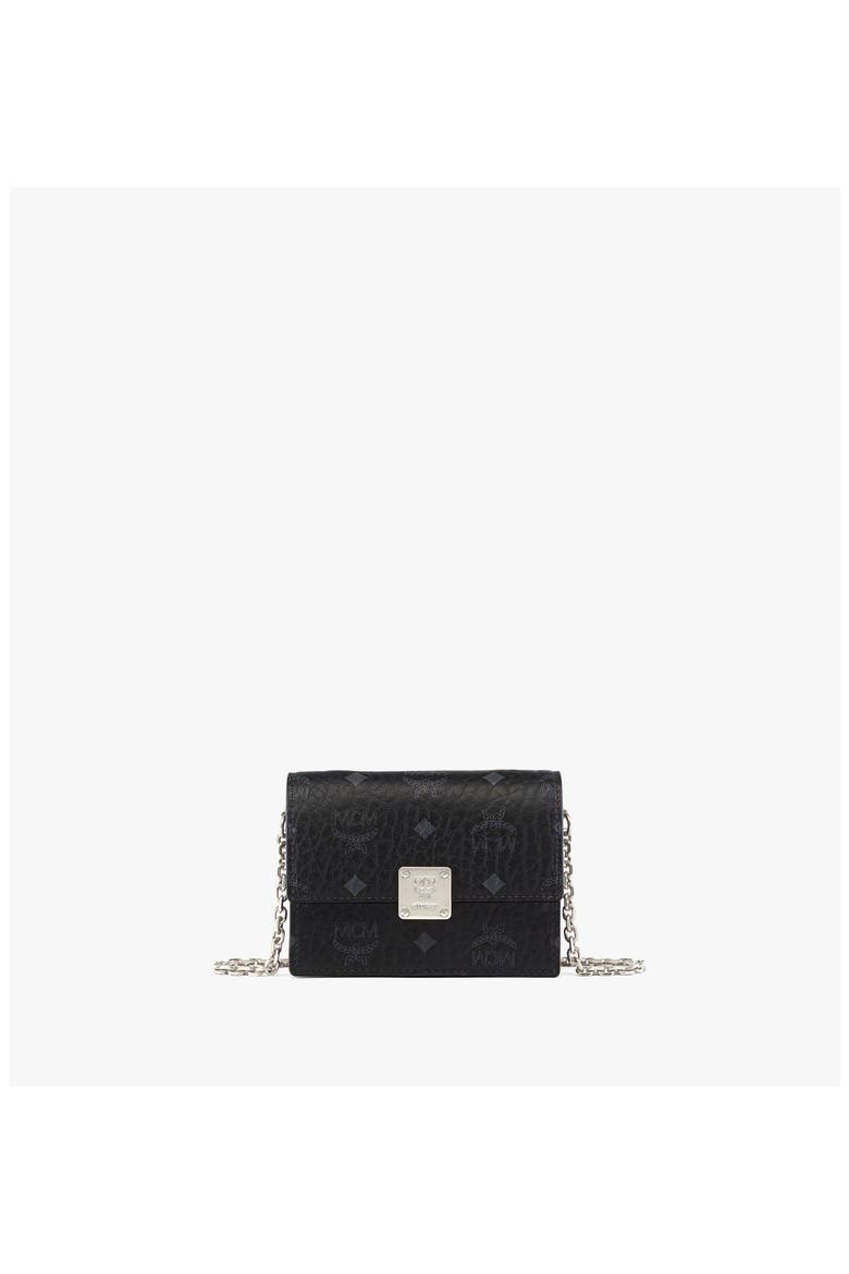 Aren Chain Wallet in Visetos, Main, color, Black