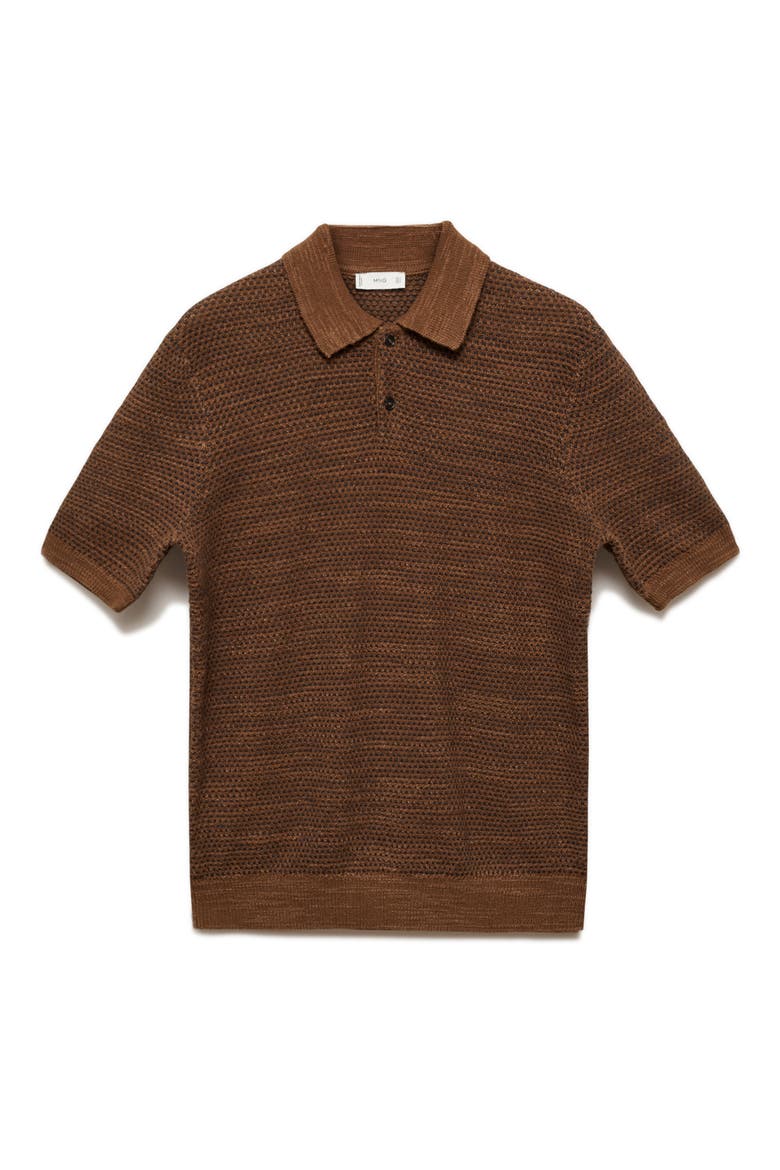 Structured Knit Polo, Alternate, color, BROWN