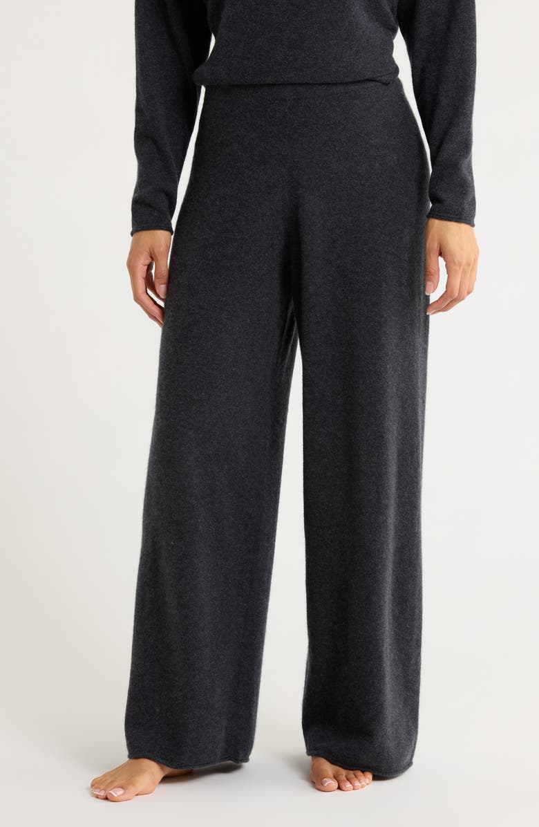 Nordstrom Cashmere Lounge Pants, Main, color, Dark Charcoal Heather