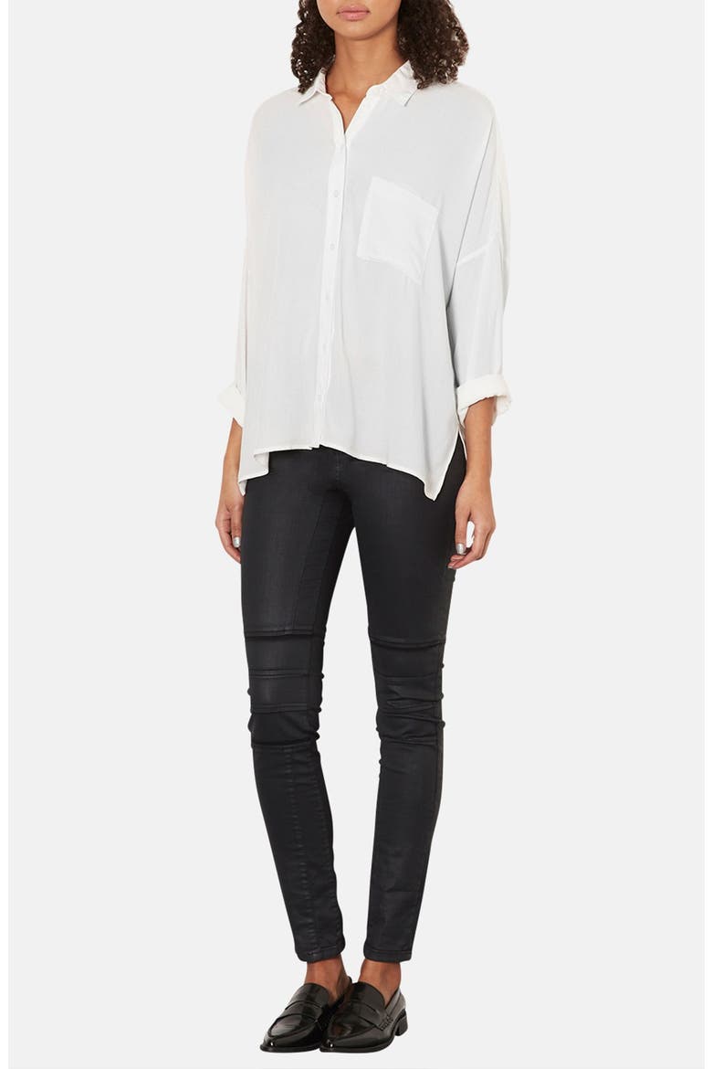 Oversized Crinkle Shirt, Alternate, color, WHITE