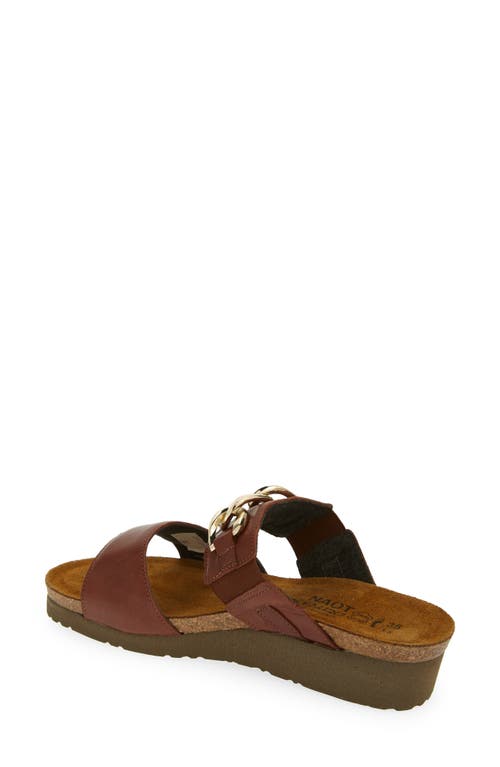 Naot Victoria Wedge Slide Sandal In Chestnut Leather