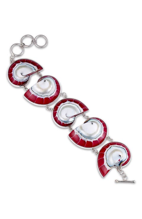 Red Nautilus Shell Bracelet
