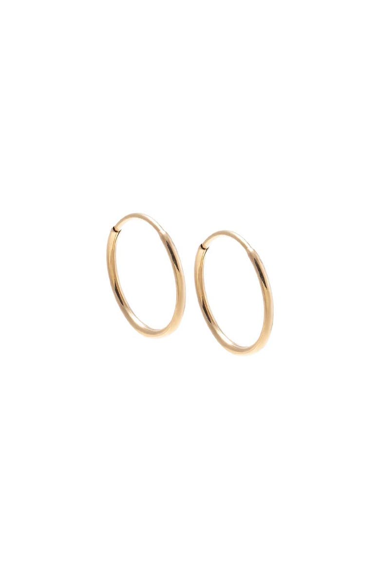 Solid Thin Rounded Endless Huggie Earring 14K, Main, color, 14K Gold