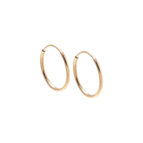 Solid Thin Rounded Endless Huggie Earring 14K