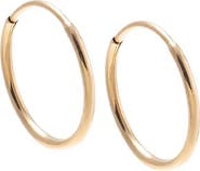 BY ADINA EDEN Solid Thin Rounded Endless Huggie Earring 14K