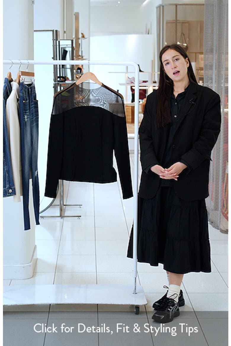 Joanna Sheer Yoke Funnel Neck Top video