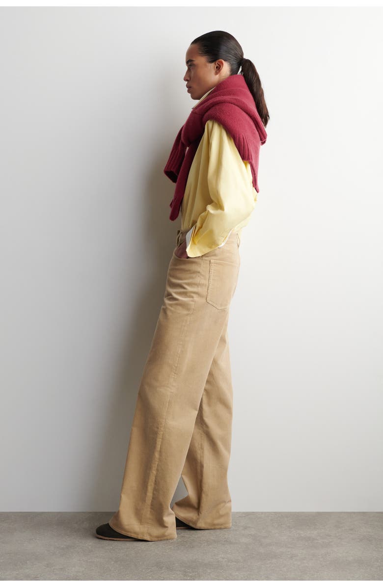 COS Corduroy Straight-Leg Pants, Alternate, color, Beige