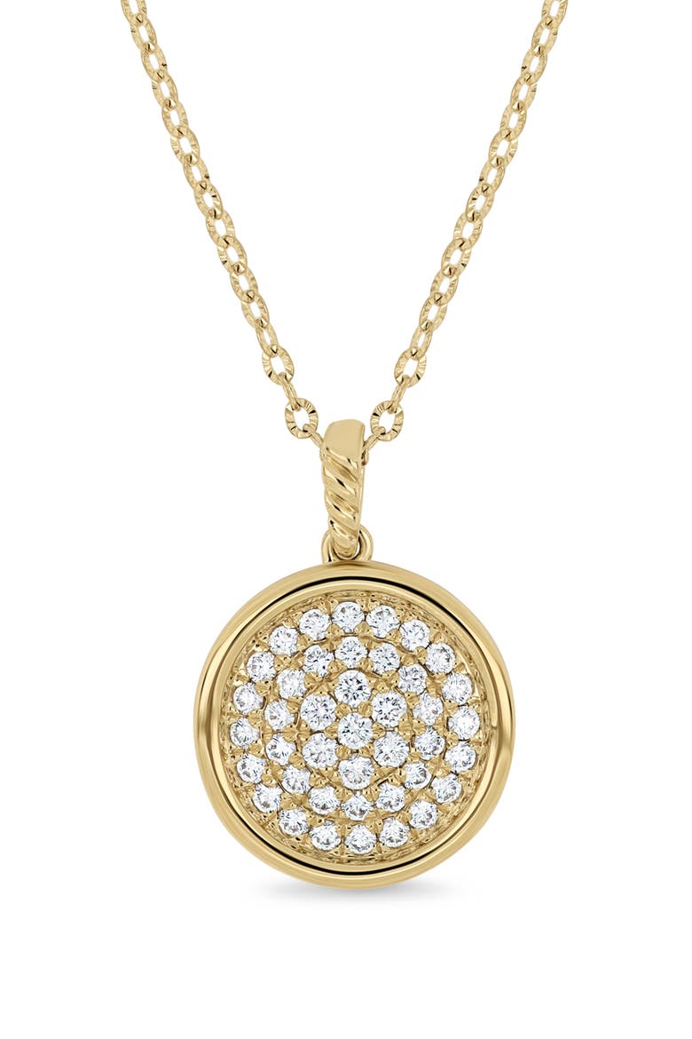 18K Gold Diamond Small Circle Pendant Necklace, Alternate, color, 18K YELLOW GOLD/ DIAMOND