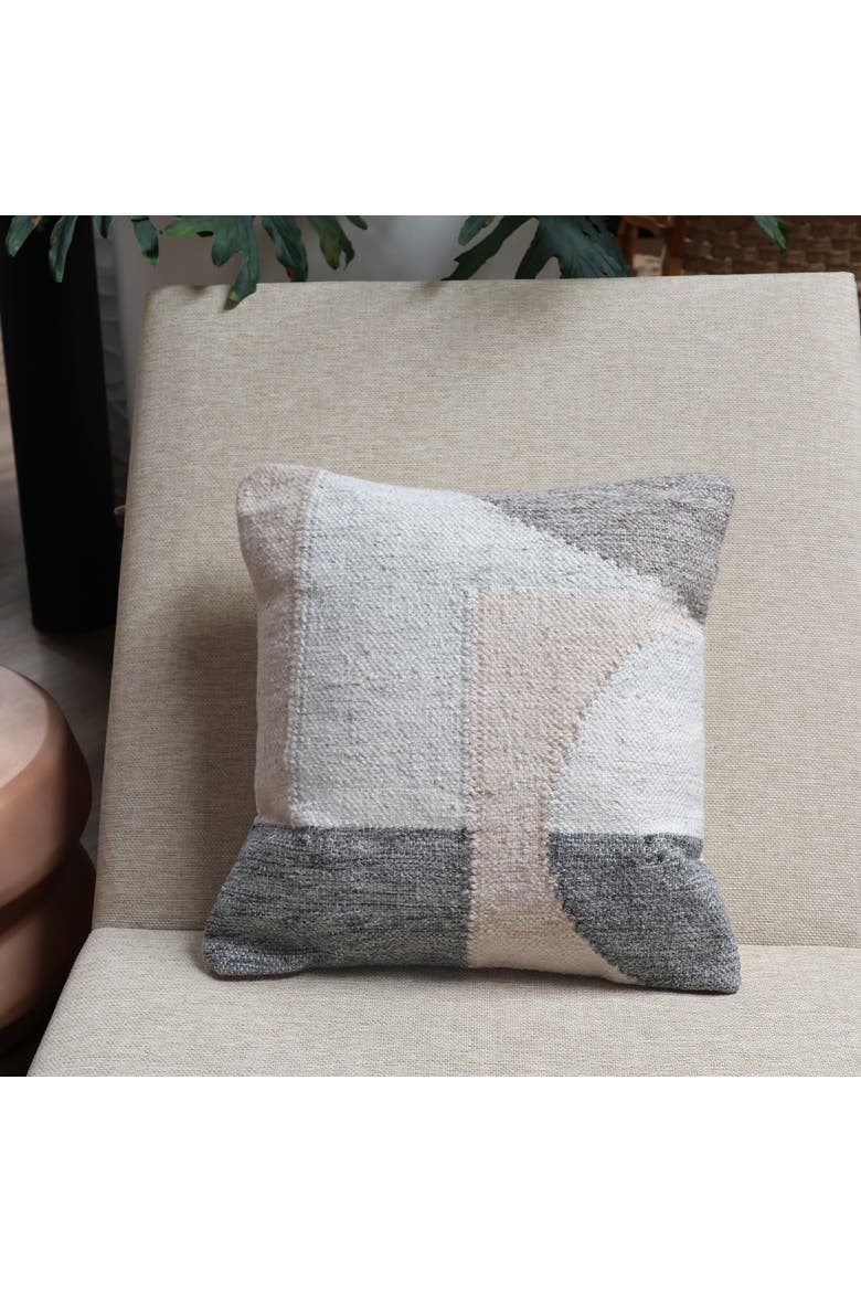Aris Handwoven PET Outdoor Throw Pillow, Alternate, color, Grey Multi
