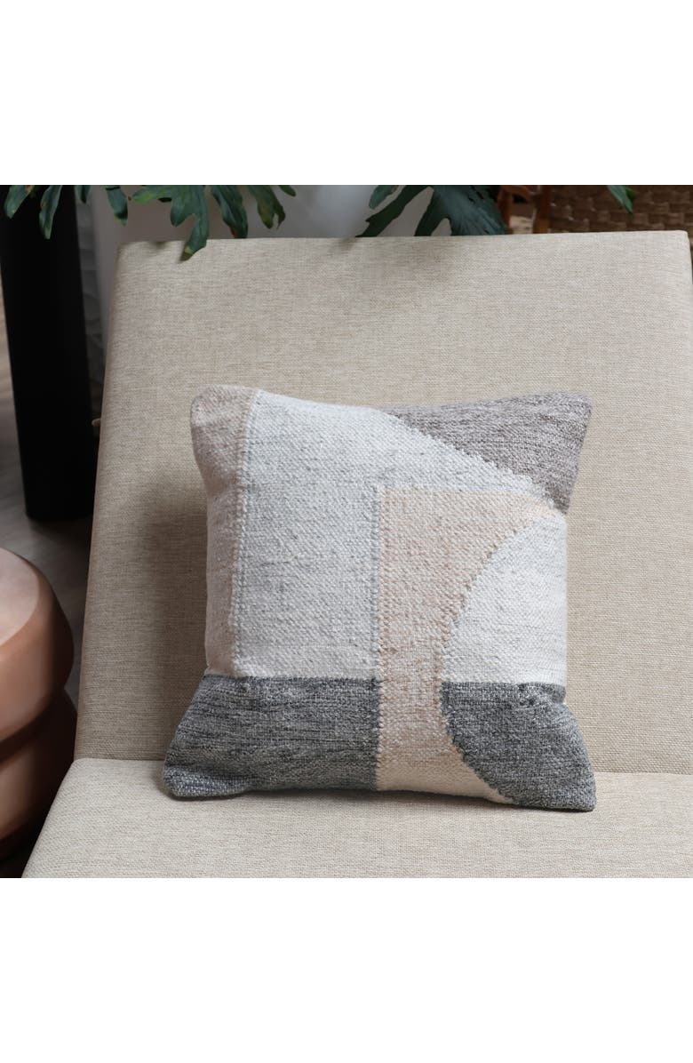 Dovetail Furniture Aris Handwoven PET Outdoor Throw Pillow, Alternate, color, Grey Multi