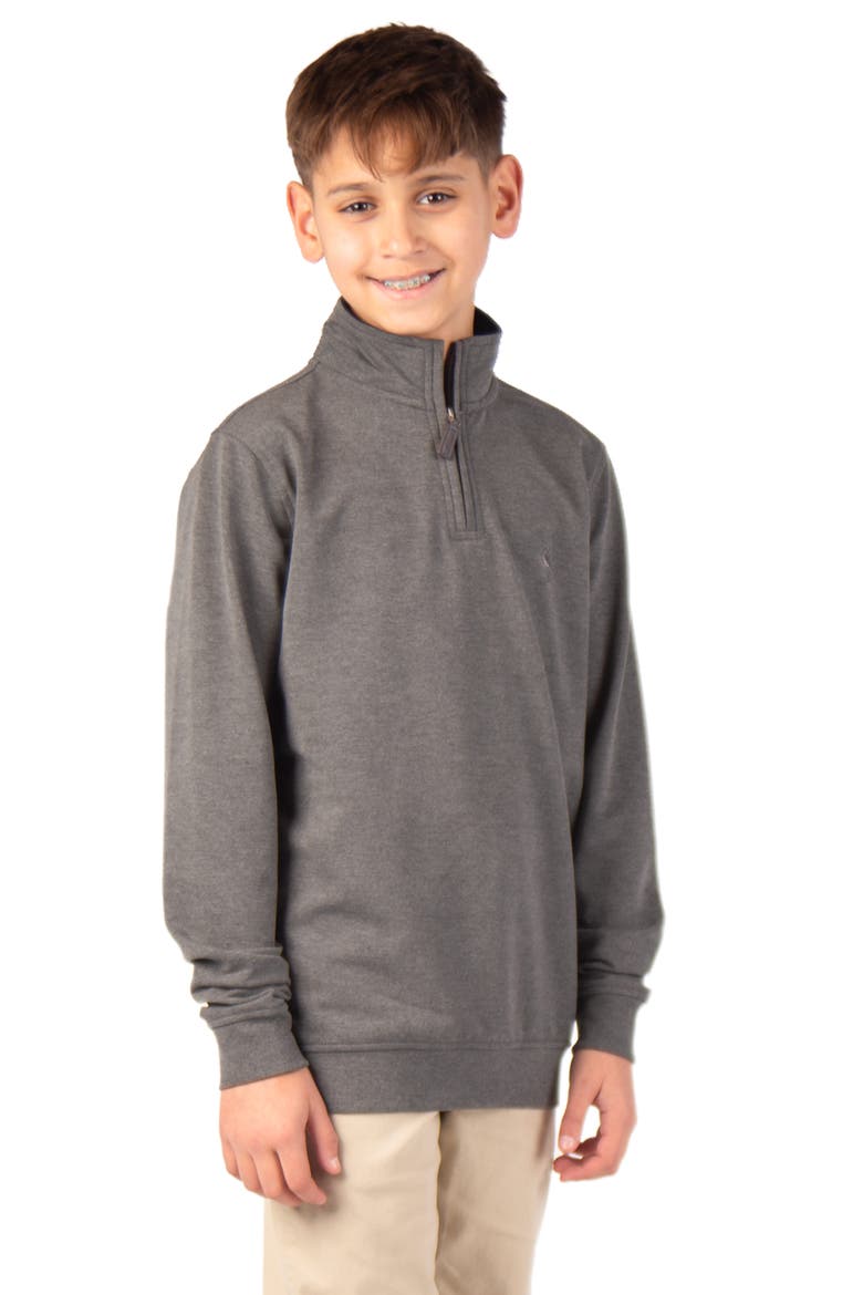 Kids' Fleece Quarter-Zip Pullover, Alternate, color, CHARCOAL HEATHER